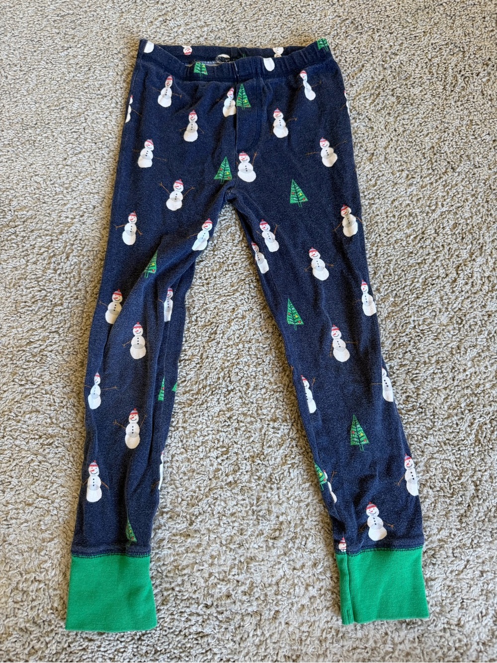Mini Boden Snowmen Tree Pajama Pants Size 7 Youth